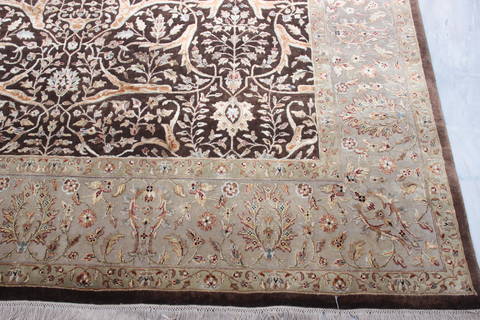 Jaipur Brown Hand Knotted 81 X 101 Area Rug 905-112520 Image 2