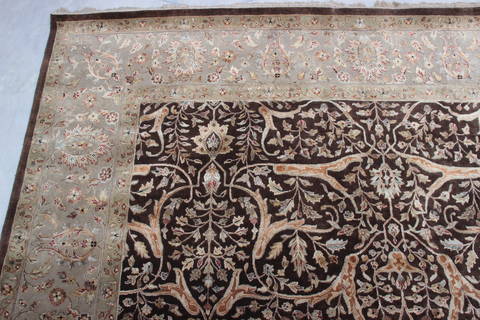 Jaipur Brown Hand Knotted 81 X 101 Area Rug 905-112520 Image 4