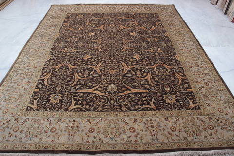 Jaipur Brown Hand Knotted 81 X 101 Area Rug 905-112520 Image 7