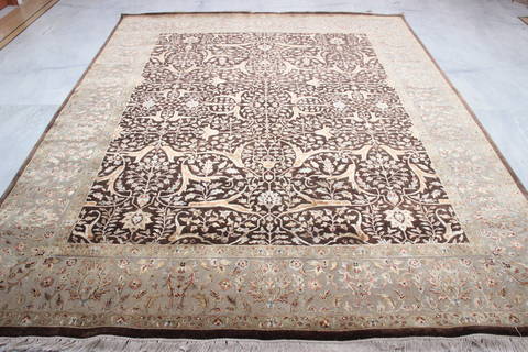 Jaipur Brown Hand Knotted 81 X 101 Area Rug 905-112520 Image 9