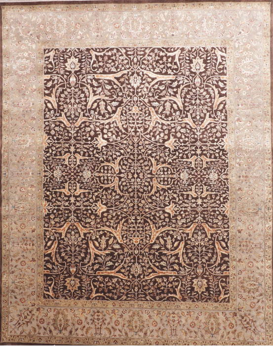 Jaipur Brown Hand Knotted 81 X 101 Area Rug 905-112520 Image 0