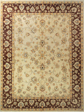 Afghan Chobi Beige Rectangle 9x12 ft Wool Carpet 112524