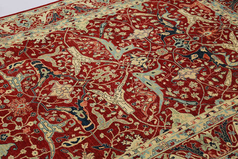 Chobi Red Hand Knotted 810 X 122 Area Rug 700-112526 Image 2