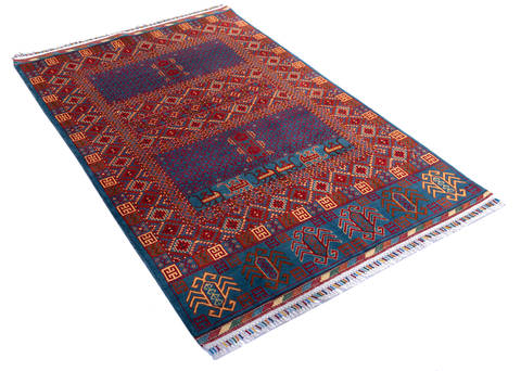Chobi Purple Hand Knotted 40 X 60 Area Rug 700-112538 Image 2