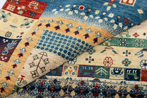 Chobi Blue Hand Knotted 51 X 69 Area Rug 700-112543 Image 5