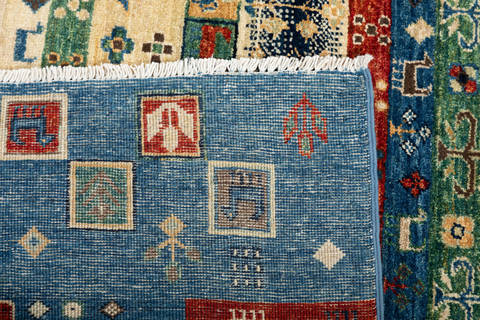 Chobi Blue Hand Knotted 51 X 69 Area Rug 700-112543 Image 6