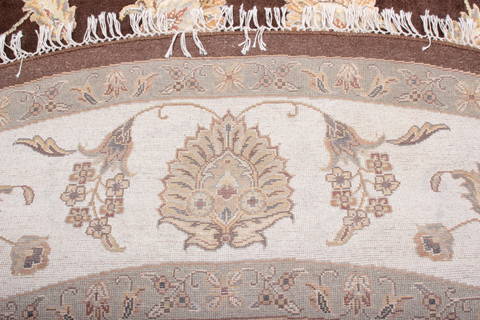 Jaipur Brown Round Hand Knotted 101 X 102 Area Rug 905-112547 Image 3