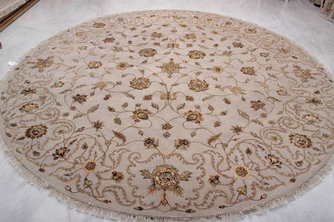 Jaipur Grey Round Hand Knotted 100 X 101 Area Rug 905-112548 Image 2