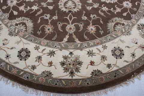 Jaipur Brown Round Hand Knotted 911 X 102 Area Rug 905-112549 Image 1
