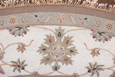 Jaipur Brown Round Hand Knotted 911 X 102 Area Rug 905-112549 Image 3