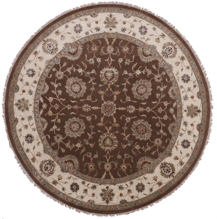 Jaipur Brown Round Hand Knotted 911 X 102 Area Rug 905-112549 Image 0