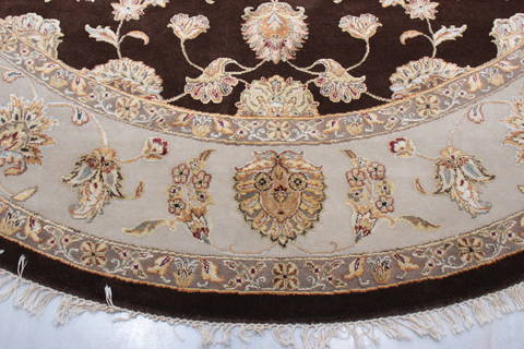 Jaipur Brown Round Hand Knotted 911 X 100 Area Rug 905-112551 Image 1