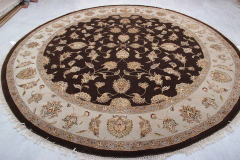 Jaipur Brown Round Hand Knotted 911 X 100 Area Rug 905-112551 Image 2