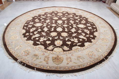 Jaipur Brown Round Hand Knotted 911 X 100 Area Rug 905-112551 Image 4