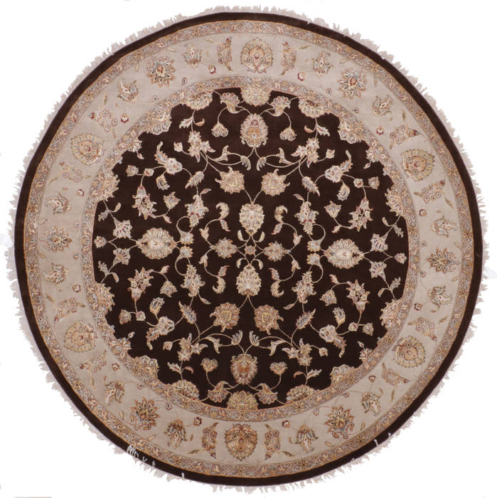 Jaipur Brown Round Hand Knotted 911 X 100 Area Rug 905-112551 Image 0