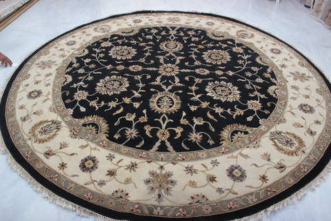 Jaipur Black Round Hand Knotted 100 X 102 Area Rug 905-112555 Image 4