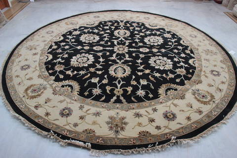 Jaipur Black Round Hand Knotted 100 X 102 Area Rug 905-112555 Image 6