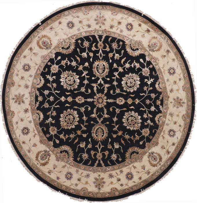 Jaipur Black Round Hand Knotted 100 X 102 Area Rug 905-112555 Image 0