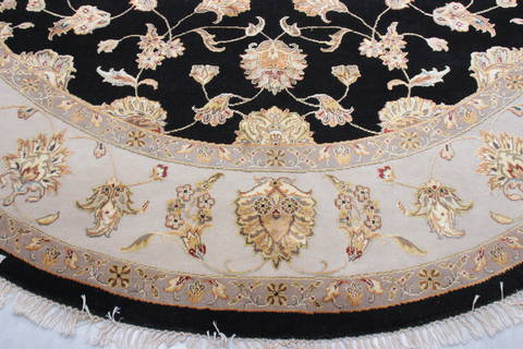 Jaipur Black Round Hand Knotted 91 X 94 Area Rug 905-112556 Image 1