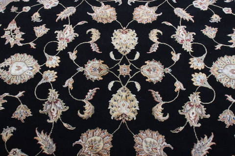 Jaipur Black Round Hand Knotted 91 X 94 Area Rug 905-112556 Image 2