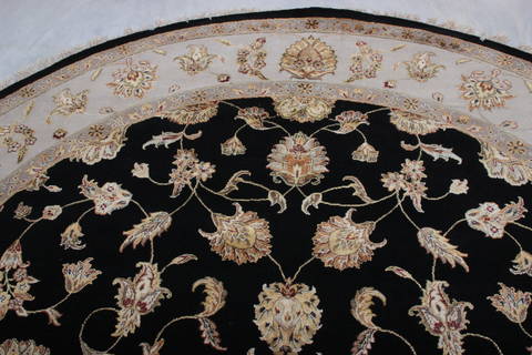 Jaipur Black Round Hand Knotted 91 X 94 Area Rug 905-112556 Image 3