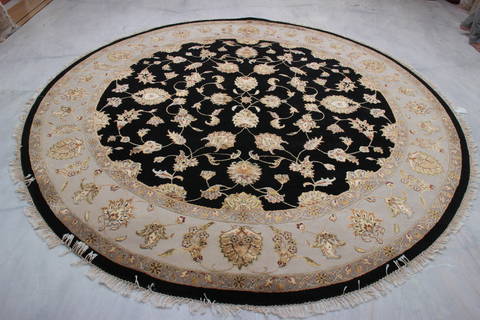 Jaipur Black Round Hand Knotted 91 X 94 Area Rug 905-112556 Image 6