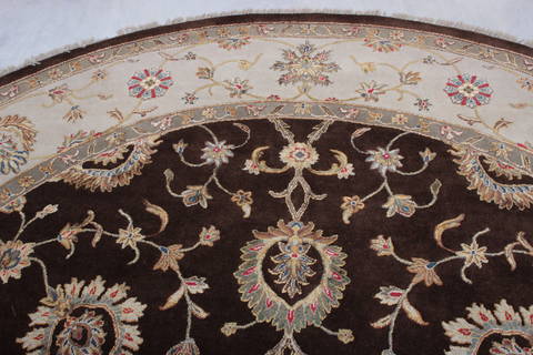 Jaipur Brown Round Hand Knotted 90 X 92 Area Rug 905-112557 Image 3