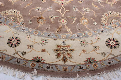 Jaipur Brown Round Hand Knotted 88 X 811 Area Rug 905-112558 Image 1