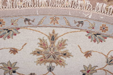 Jaipur Brown Round Hand Knotted 88 X 811 Area Rug 905-112558 Image 5