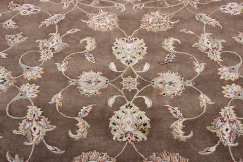 Jaipur Brown Round Hand Knotted 91 X 93 Area Rug 905-112559 Image 2
