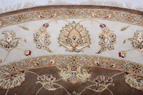 Jaipur Brown Round Hand Knotted 91 X 93 Area Rug 905-112559 Image 3