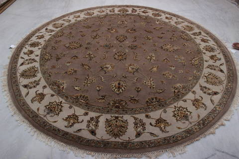 Jaipur Brown Round Hand Knotted 811 X 92 Area Rug 905-112560 Image 4