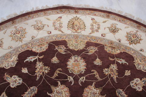 Jaipur Brown Round Hand Knotted 92 X 92 Area Rug 905-112561 Image 3