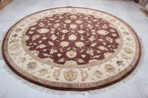 Jaipur Brown Round Hand Knotted 92 X 92 Area Rug 905-112561 Image 7