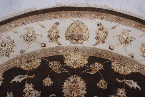 Jaipur Brown Round Hand Knotted 91 X 92 Area Rug 905-112563 Image 3