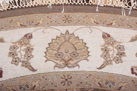 Jaipur Brown Round Hand Knotted 91 X 92 Area Rug 905-112563 Image 5
