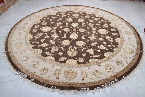 Jaipur Brown Round Hand Knotted 91 X 92 Area Rug 905-112563 Image 6