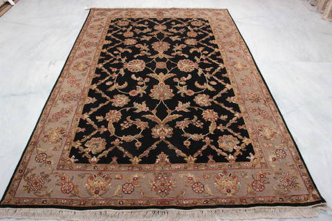 Jaipur Black Hand Knotted 60 X 92 Area Rug 905-112607 Image 2
