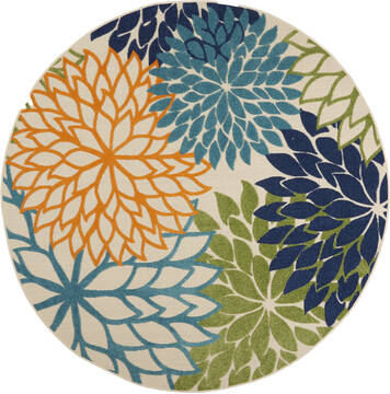 Nourison Aloha Multicolor Round 7'10" X 7'10" Area Rug  805-112636