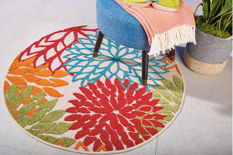 Nourison Aloha Multicolor Round 53 X 53 Area Rug 805-112641 Image 3