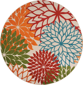 Nourison Aloha Multicolor Round 7 to 8 ft Polypropylene Carpet 112642