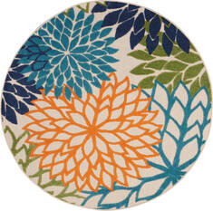 Nourison Aloha Multicolor Round 5 to 6 ft Polypropylene Carpet 112643