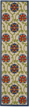 Nourison Aloha Blue Runner 6 to 9 ft Polypropylene Carpet 112671