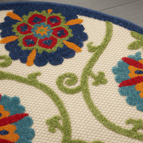 Nourison Aloha Blue Round 40 X 40 Area Rug 805-112673 Image 4