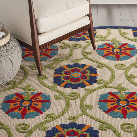 Alloha Blue In/out 3x4 Area Rug, Outdoor - Rugs