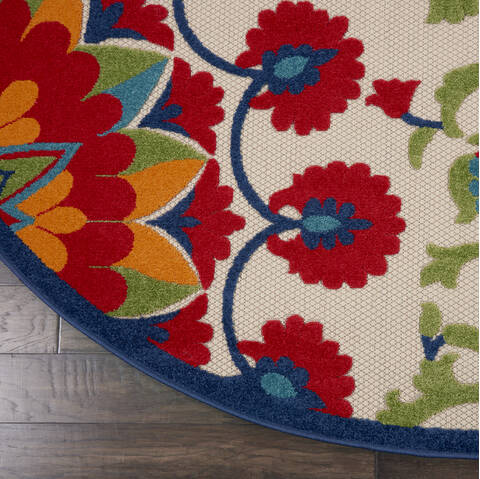 Nourison Aloha Red Round 710 X 710 Area Rug 805-112679 Image 1