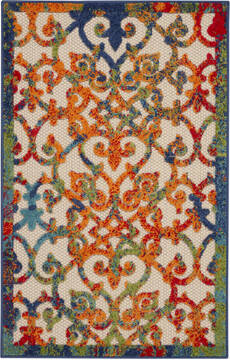 Nourison Aloha Multicolor Rectangle 3x4 ft Polypropylene Carpet 112684