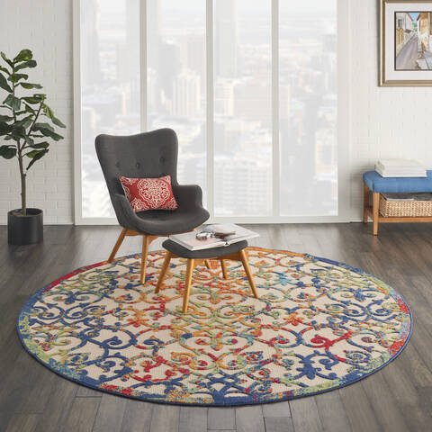 Nourison Aloha Multicolor Round 710 X 710 Area Rug 805-112690 Image 3