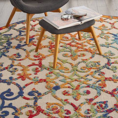 Nourison Aloha Multicolor Round 710 X 710 Area Rug 805-112690 Image 4