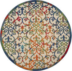 Nourison Aloha Multicolor Round 7 to 8 ft Polypropylene Carpet 112690